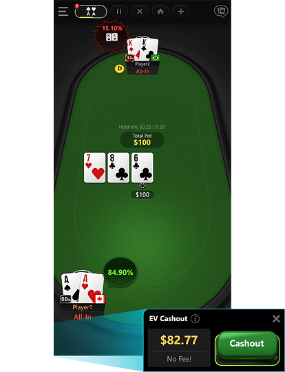 EVPoker苹果手机版牌桌界面